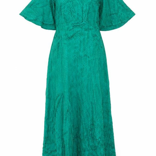 Topshop Women Green UK 10 Maxi Geometric Kimono Sleeve Occasion Dress