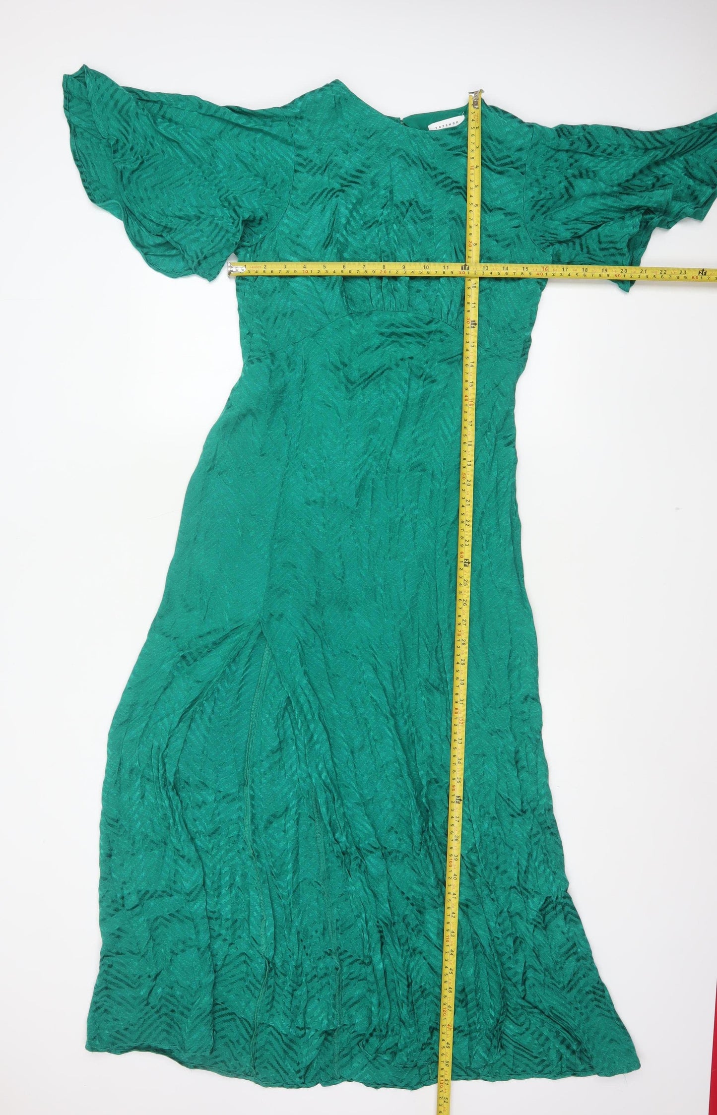 Topshop Women Green UK 10 Maxi Geometric Kimono Sleeve Occasion Dress