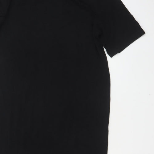 CCS Women Black Size S Long Shift Dress Half Sleeve