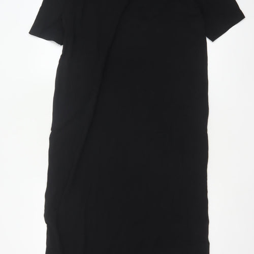 CCS Women Black Size S Long Shift Dress Half Sleeve