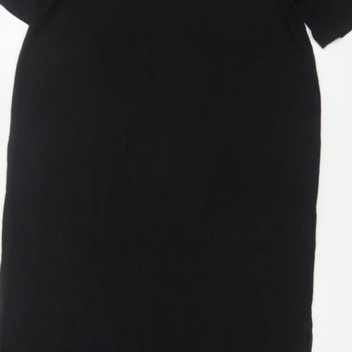 CCS Women Black Size S Long Shift Dress Half Sleeve