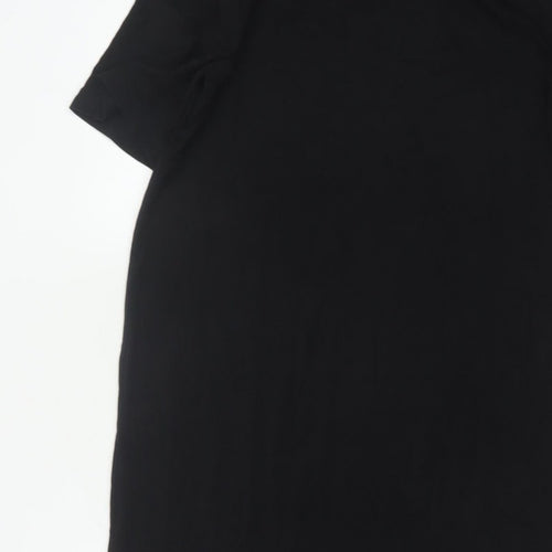 CCS Women Black Size S Long Shift Dress Half Sleeve