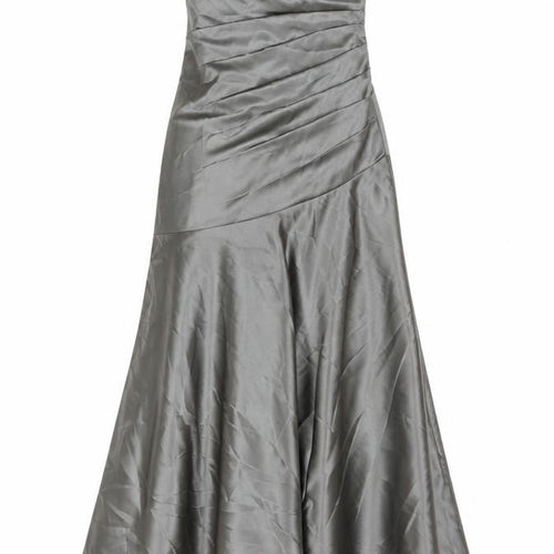 Dessy Collection Women Grey Size 6 Strapless Satin A-Line Evening Dress