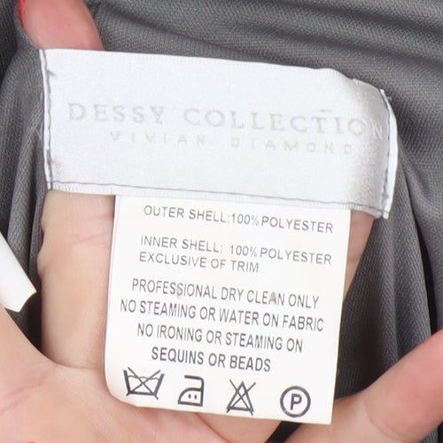 Dessy Collection Women Grey Size 6 Strapless Satin A-Line Evening Dress