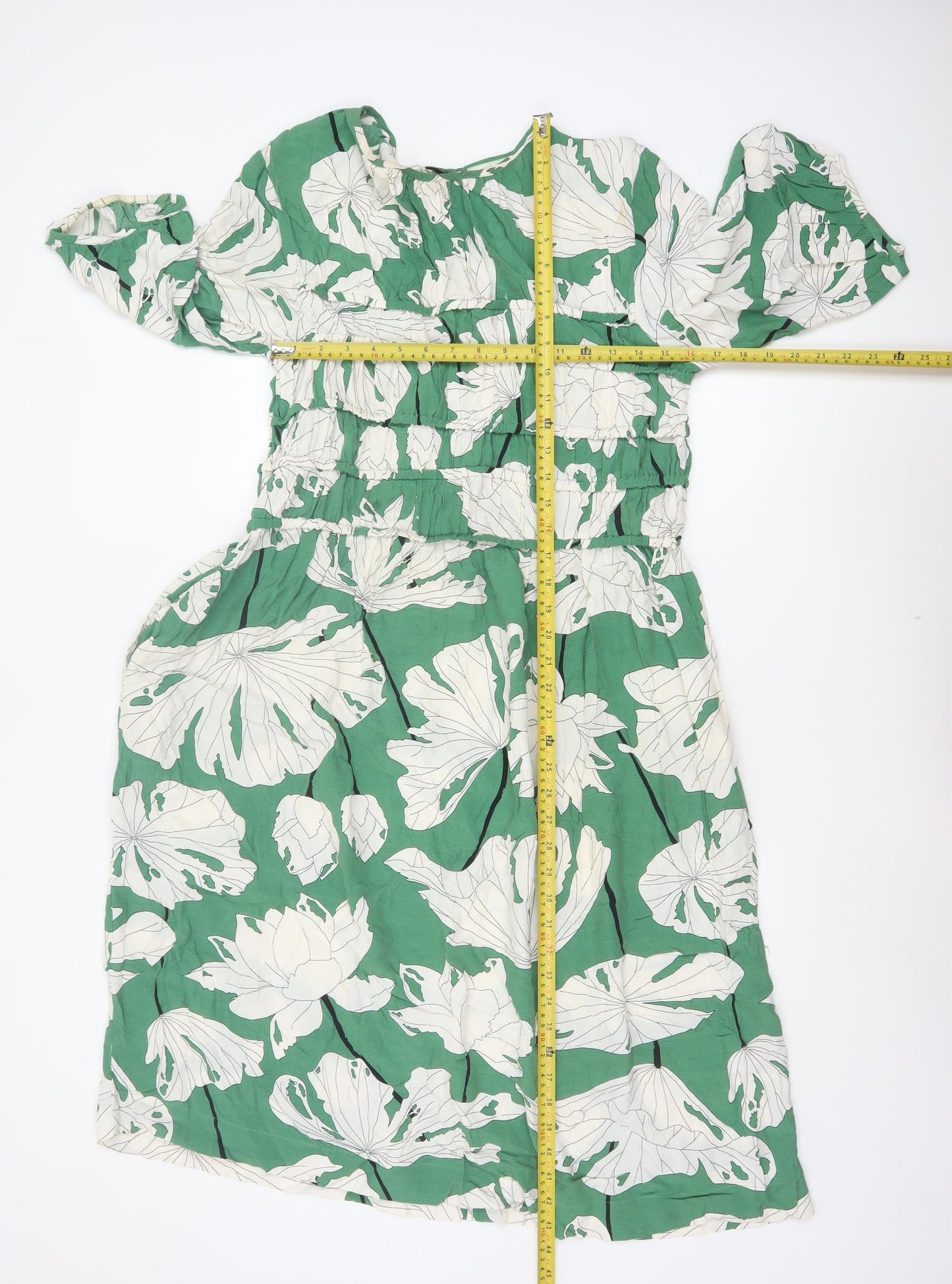Carolyn Donnelly The Edit Women Green Floral Ruffle Shift Dress UK 12