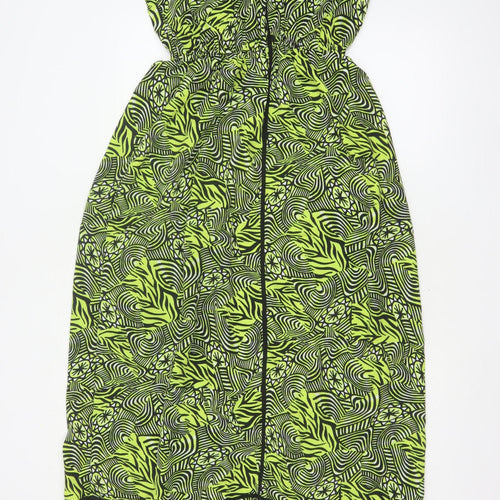 River Island Women Green Geometric Maxi Dress UK 18 Strappy