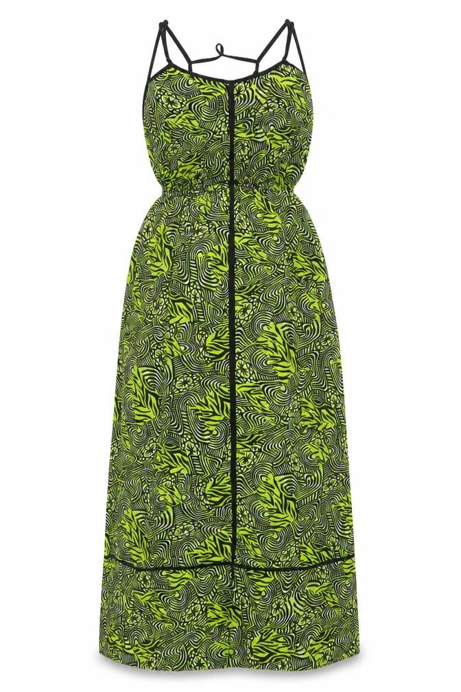 River Island Women Green Geometric Maxi Dress UK 18 Strappy
