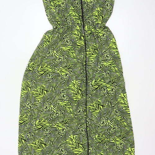 River Island Women Green Geometric Maxi Dress UK 18 Strappy