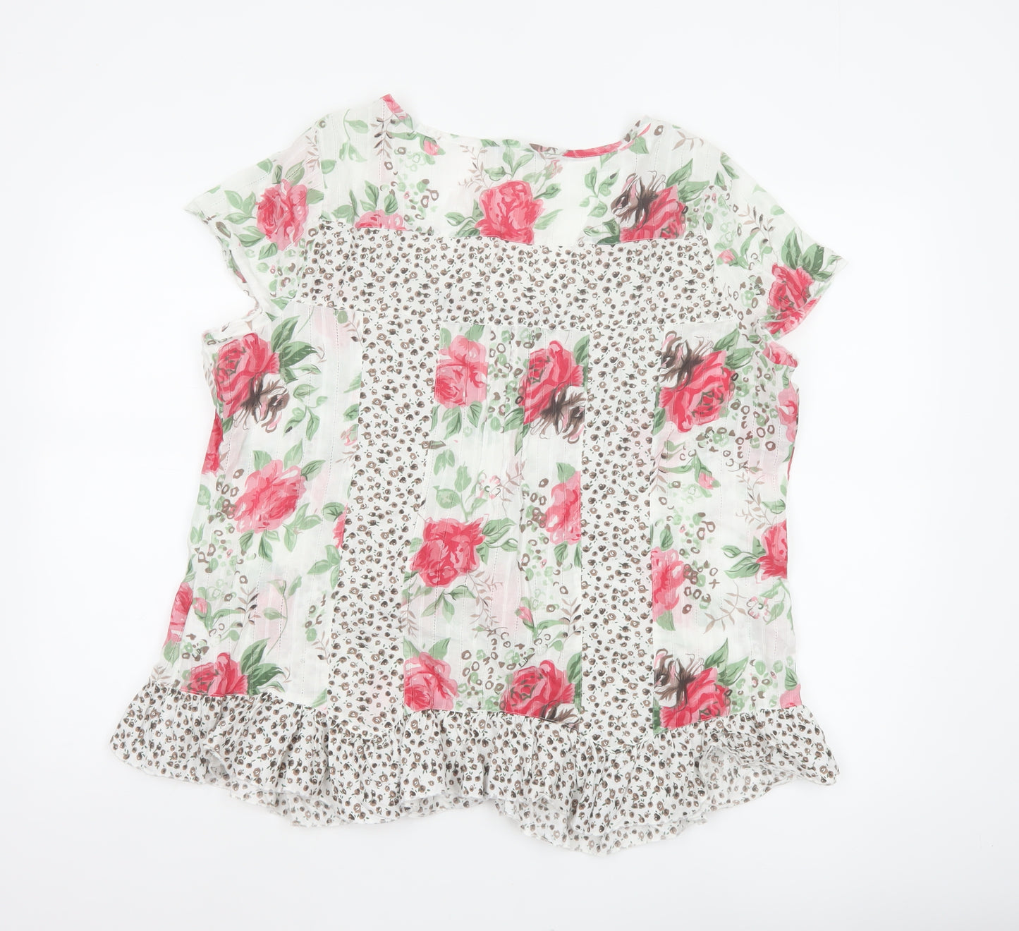 Per Una Women’s Multicoloured Floral Cotton Tunic Blouse UK 18