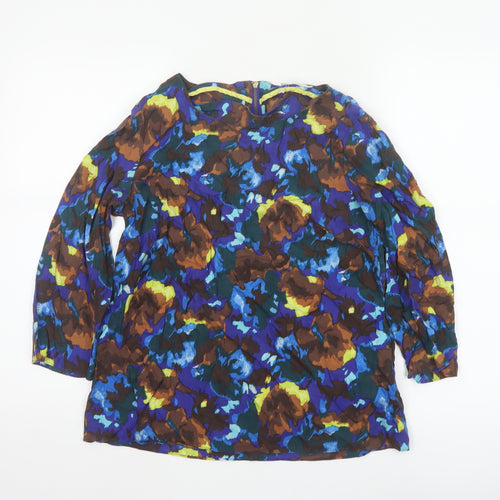 Boden Women Multicoloured UK 8 Floral Silk Blend Tunic Blouse