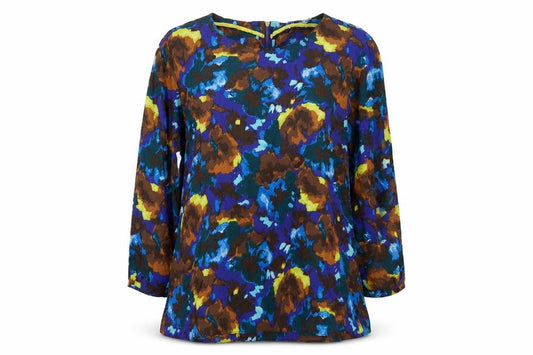 Front view of Boden Women Multicoloured UK 8 Floral Silk Blend Tunic Blouse
