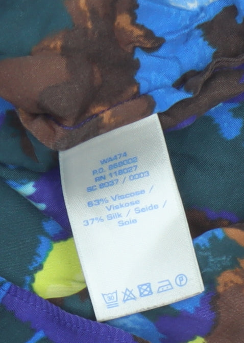 Boden Women Multicoloured UK 8 Floral Silk Blend Tunic Blouse