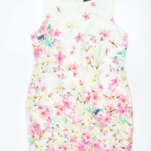 Wallis Women’s Multicoloured Floral Sheath Dress UK 14 Sleeveless