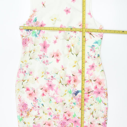 Wallis Women’s Multicoloured Floral Sheath Dress UK 14 Sleeveless