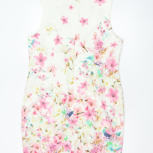 Wallis Women’s Multicoloured Floral Sheath Dress UK 14 Sleeveless