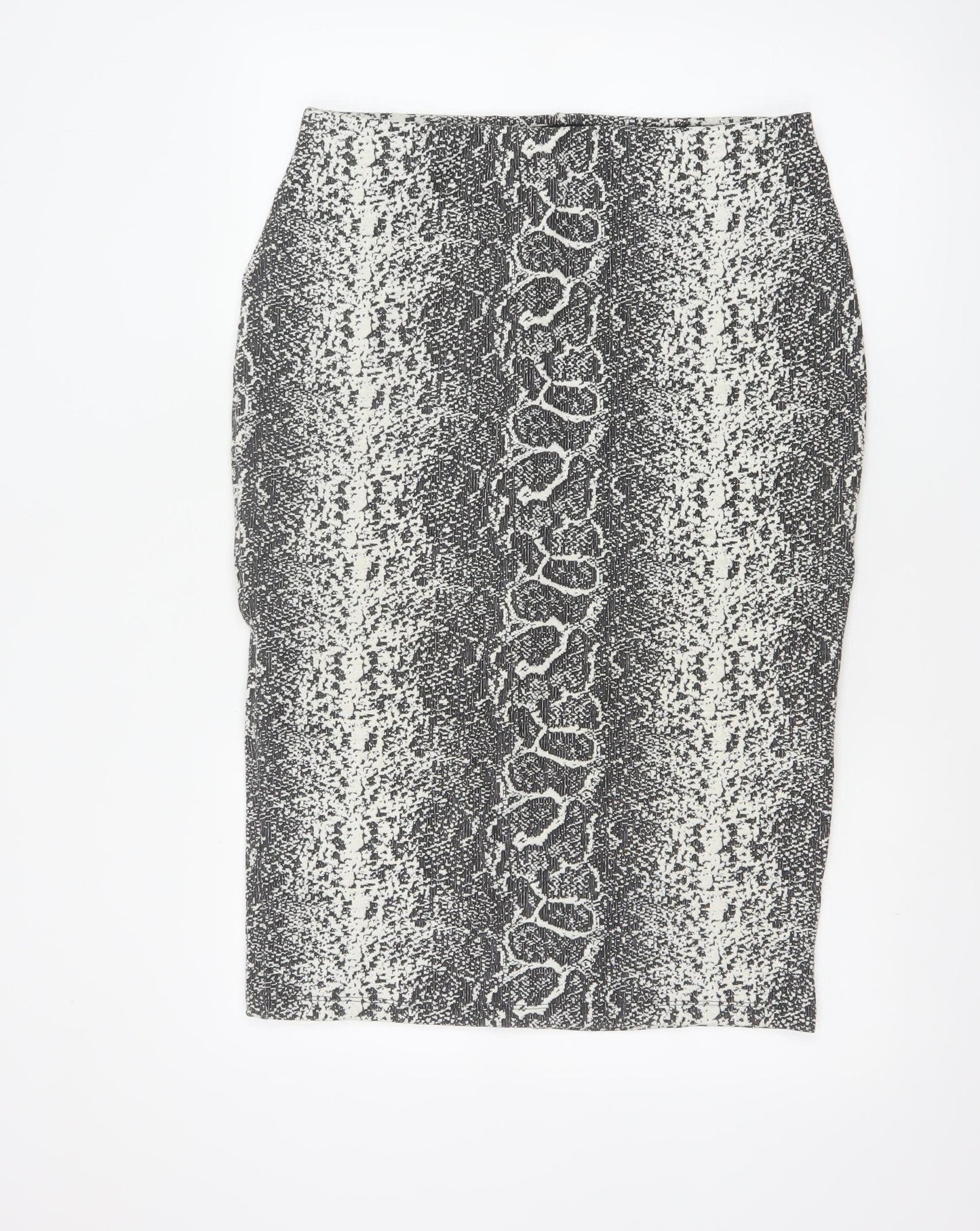 Marks & Spencer Women Black Mix UK 14 Geometric Stretch Pencil Skirt