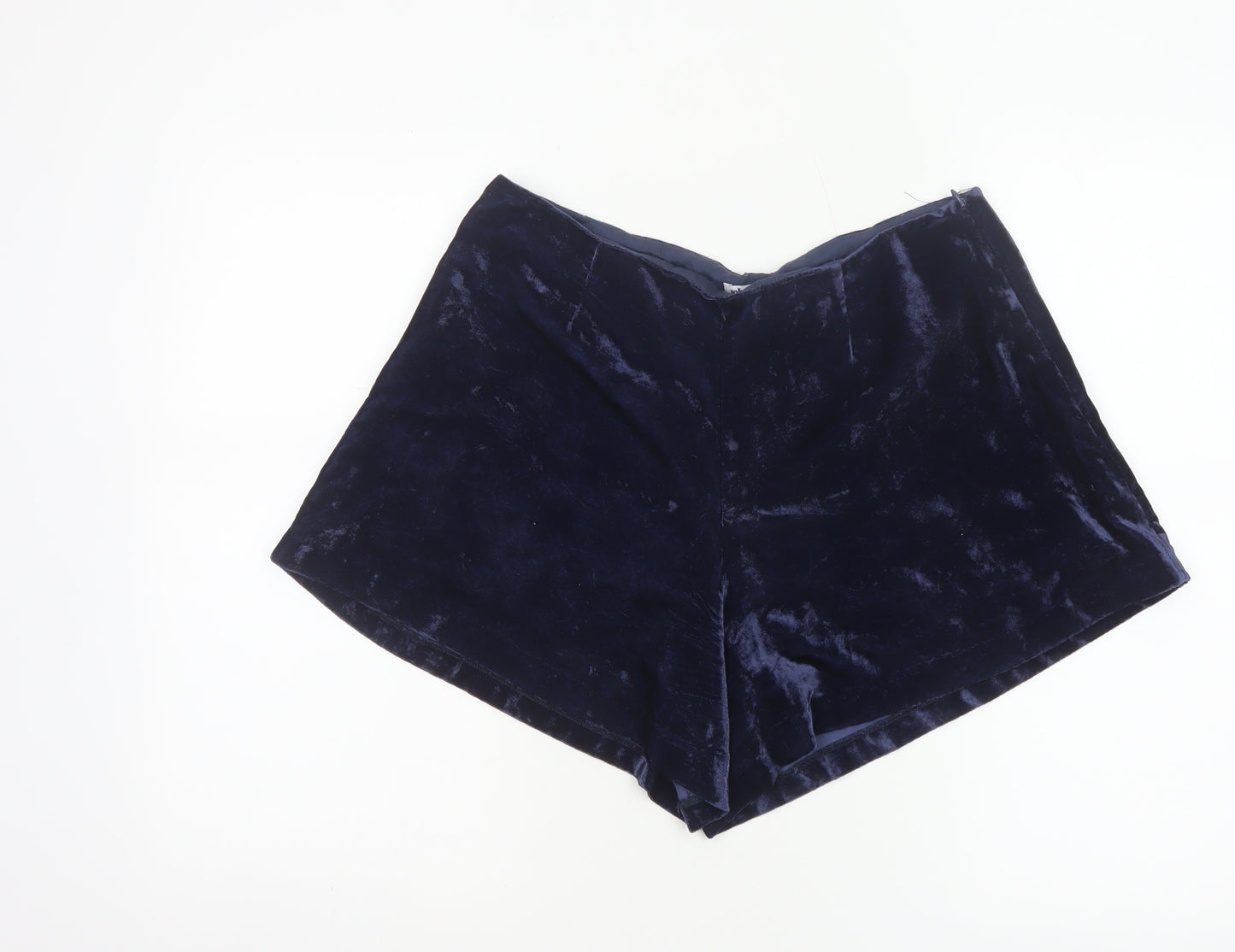 Johnnie b Women’s Blue Velvet Shorts UK 30 Party High Rise