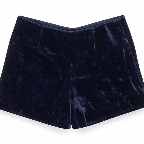 Johnnie b Women’s Blue Velvet Shorts UK 30 Party High Rise