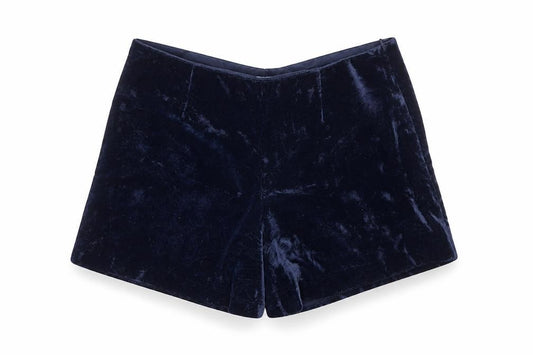 Johnnie b Women’s Blue Velvet Shorts UK 30 Party High Rise
