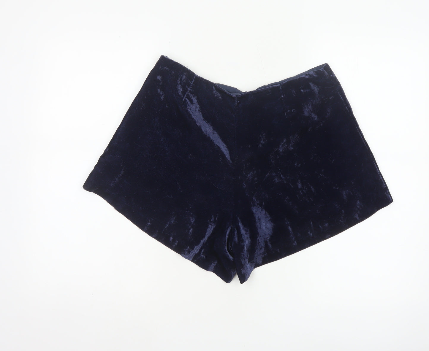 Johnnie b Women’s Blue Velvet Shorts UK 30 Party High Rise