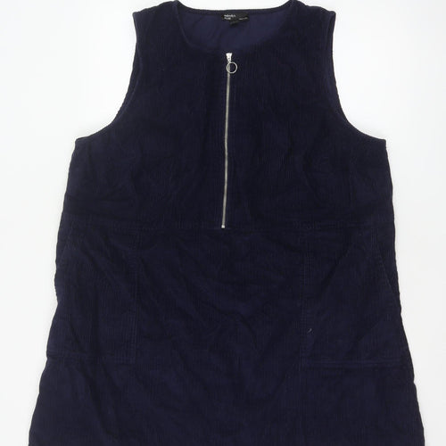 Nobody's Child Women’s Navy Blue UK 18 Corduroy Pinafore Zip Dress