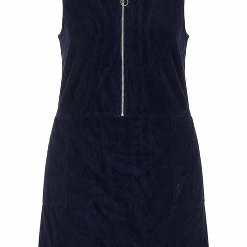 Nobody's Child Women’s Navy Blue UK 18 Corduroy Pinafore Zip Dress