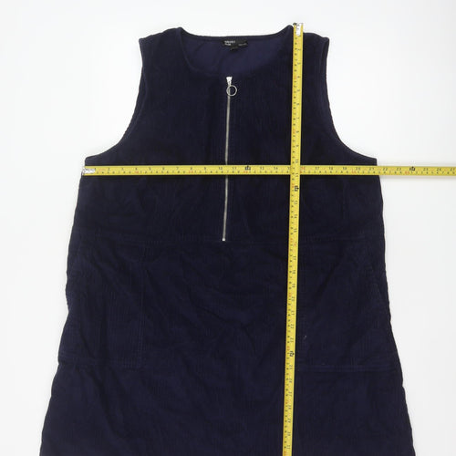 Nobody's Child Women’s Navy Blue UK 18 Corduroy Pinafore Zip Dress