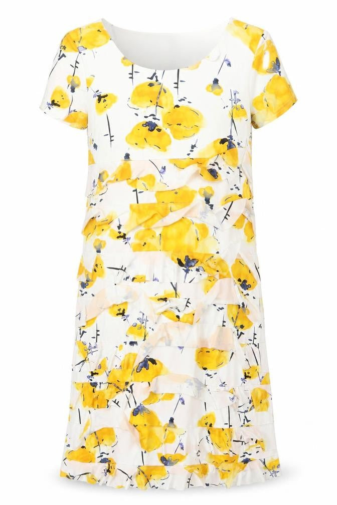 Roman Women’s Size 14 Multicoloured Floral Layered Ruffle Shift Dress