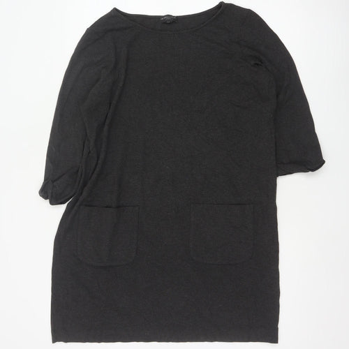 The White Company Women Black UK 14 Jersey Tunic Pocket Top