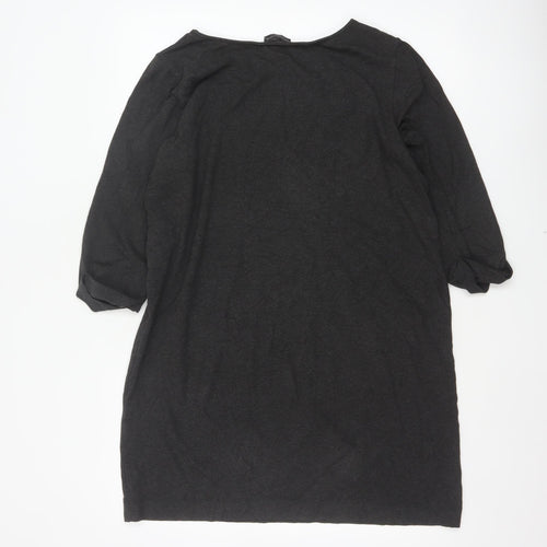 The White Company Women Black UK 14 Jersey Tunic Pocket Top