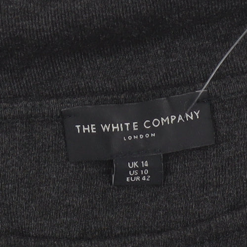 The White Company Women Black UK 14 Jersey Tunic Pocket Top
