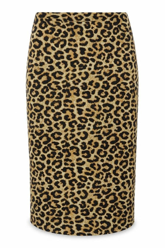 Pull&Bear Women Brown Leopard Print XL Asymmetric Midi Pencil Skirt