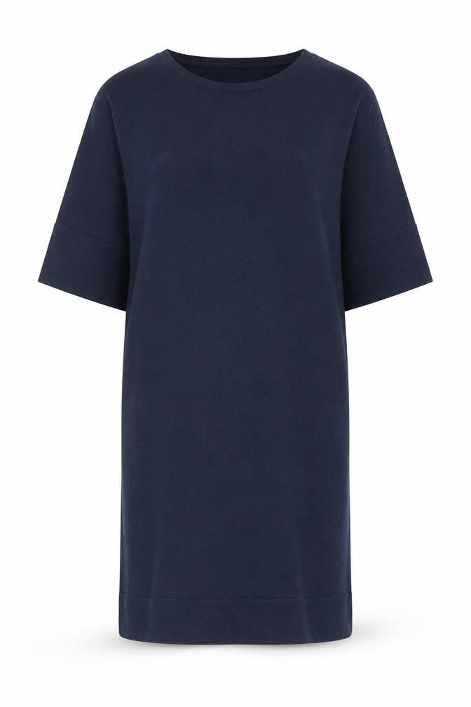 FatFace Women’s Blue L Knit Jumper Shift Dress 3/4 Sleeve