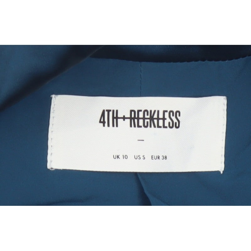 Additional view of 4th Reckless Women’s Blue UK 10 Cropped Satin Blazer One Button