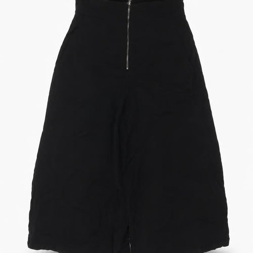 Whistles Women Black UK 10 High Rise Viscose Culotte Shorts