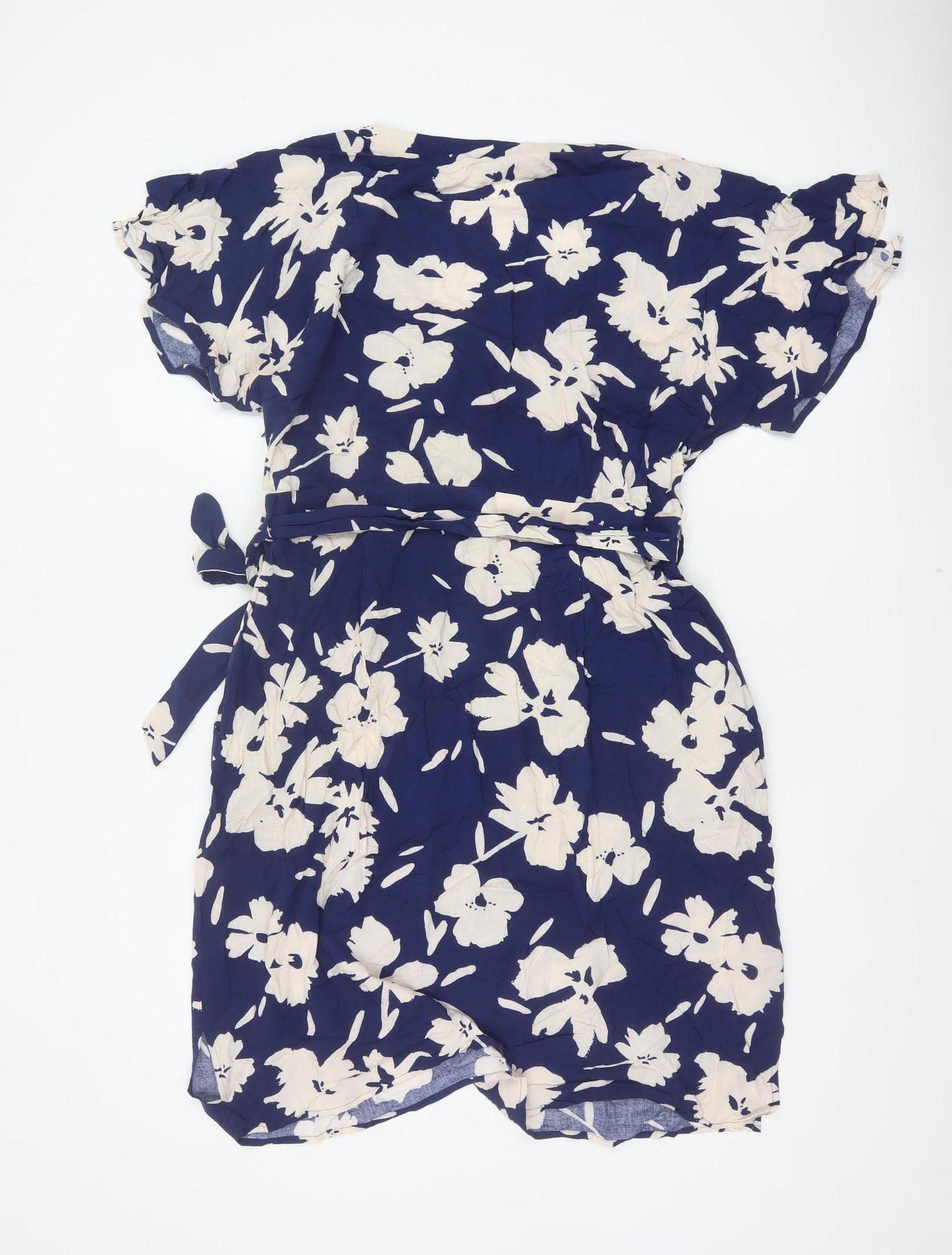 Bravissimo Women Blue Floral Wrap Knee Dress UK 18 Viscose