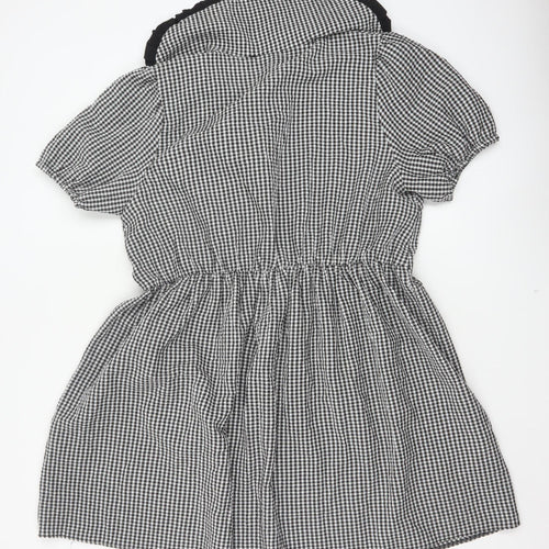 New Look Women’s Black White Gingham Fit & Flare Dress UK 18