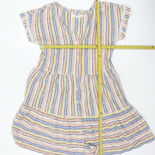 Next Women’s Multicoloured Striped S Fit & Flare Button Mini Dress