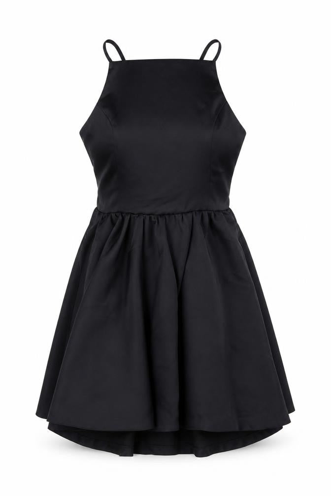 Zara Women Black XS Fit & Flare Hi-Low Strappy Party Dress