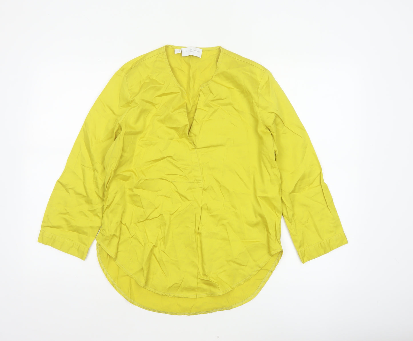 The Shirt Company Women Yellow Cotton Tunic Blouse UK 12 V-Neck
