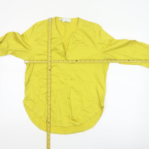 The Shirt Company Women Yellow Cotton Tunic Blouse UK 12 V-Neck