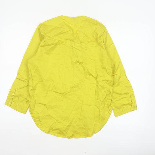 The Shirt Company Women Yellow Cotton Tunic Blouse UK 12 V-Neck