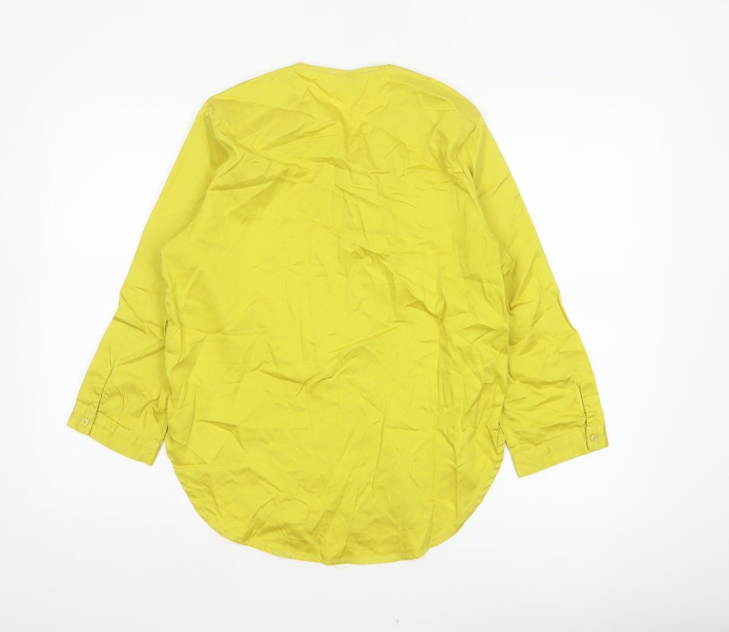 The Shirt Company Women Yellow Cotton Tunic Blouse UK 12 V-Neck