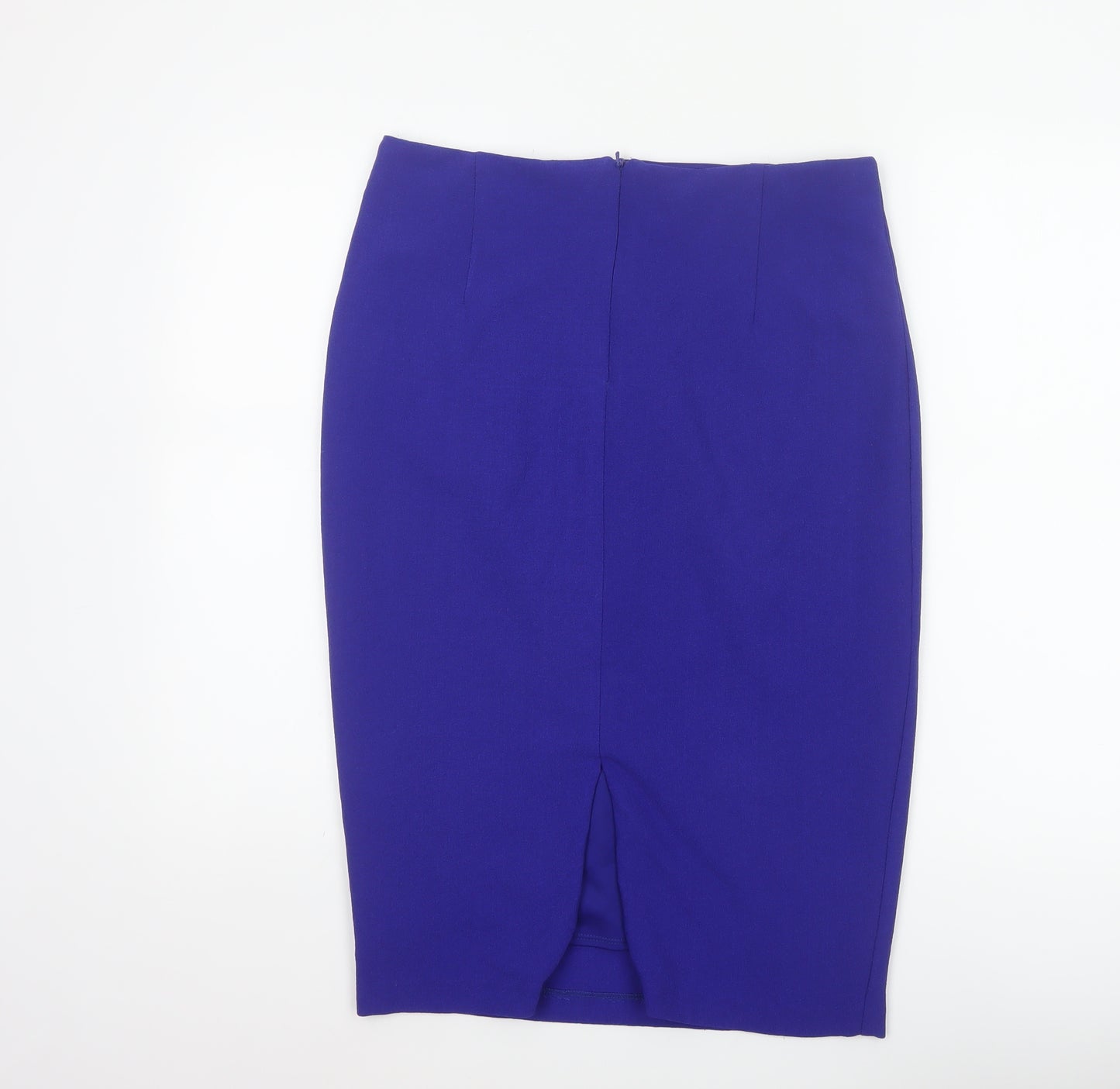 Oasis Women Blue UK 16 Knee Length Pencil Skirt Lined Stretch