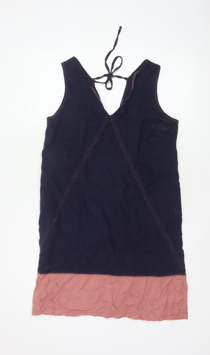 Next Women Multicoloured Size 12 Linen Sleeveless Shift Dress