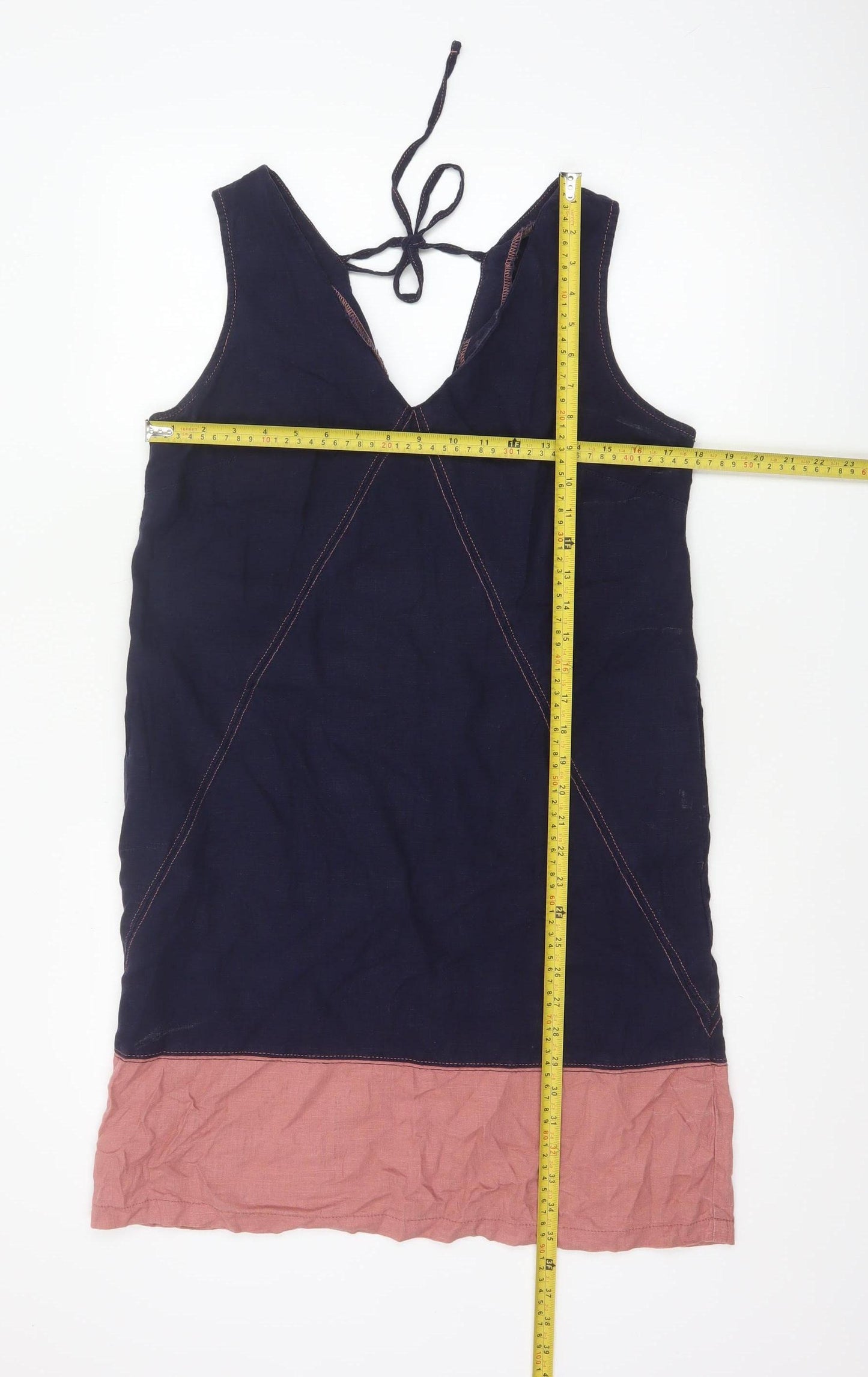Next Women Multicoloured Size 12 Linen Sleeveless Shift Dress