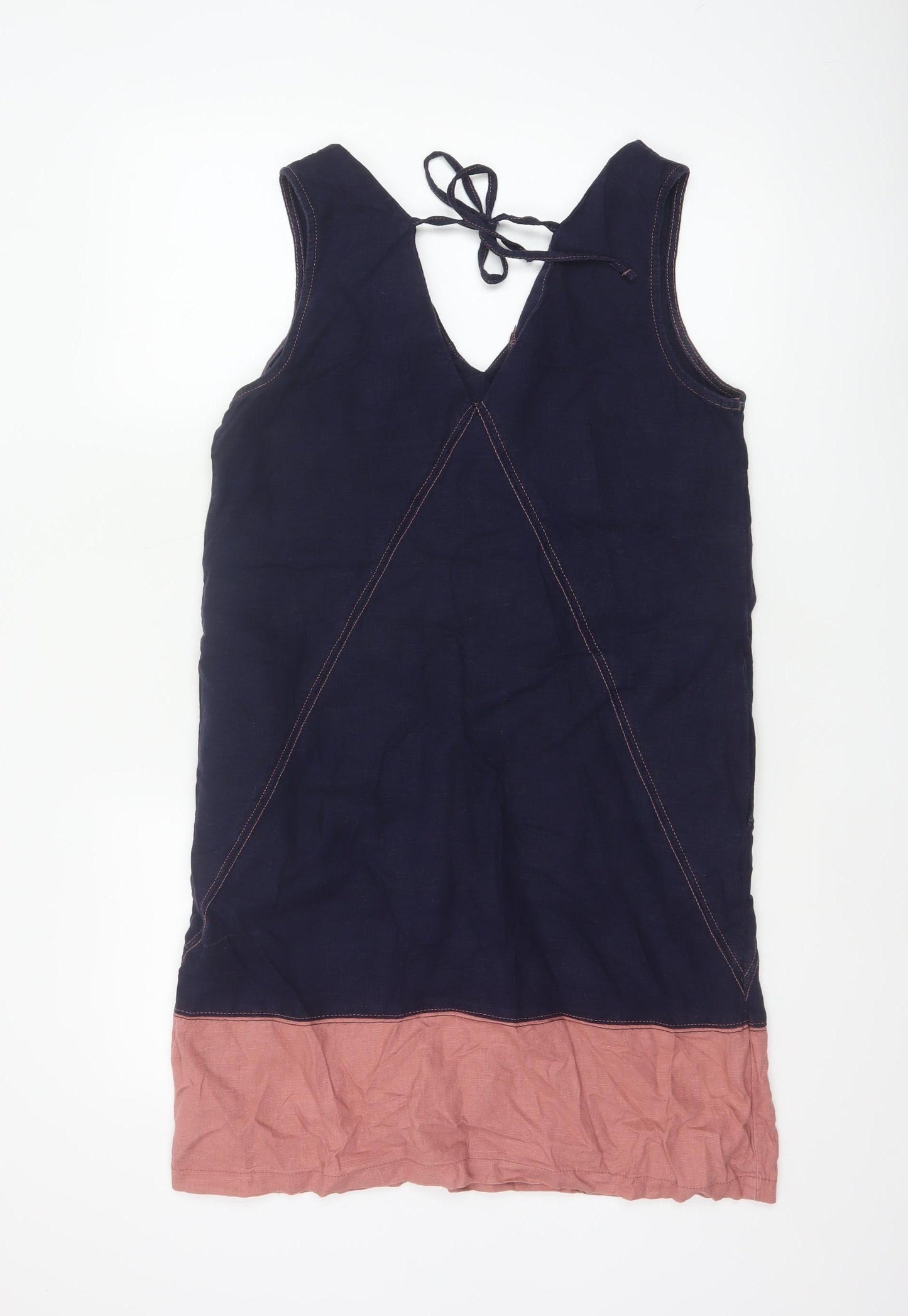 Next Women Multicoloured Size 12 Linen Sleeveless Shift Dress
