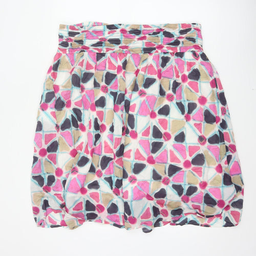 White Stuff Women’s Multicoloured UK 22 Flared Geometric Short Skirt