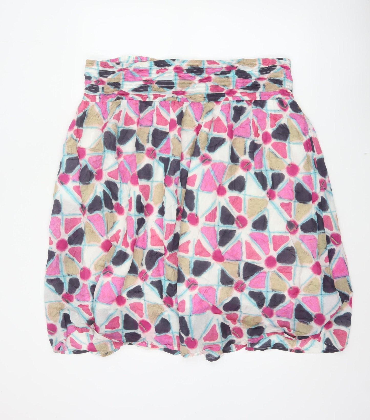 White Stuff Women’s Multicoloured UK 22 Flared Geometric Short Skirt