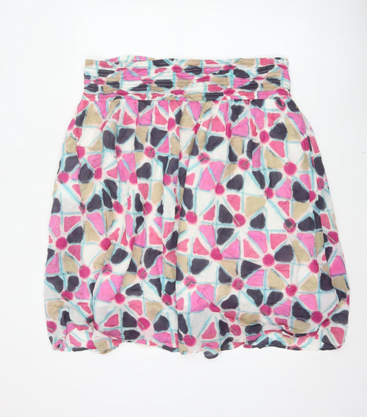 White Stuff Women’s Multicoloured UK 22 Flared Geometric Short Skirt
